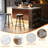 61" Kitchen Island With Imitation Marble Top, Rectangular Dining Table With Storage Shelves, Power Outlets & Adjustable LED Light for Modern Farmhouse & Open-Concept Kitchens, Walnut