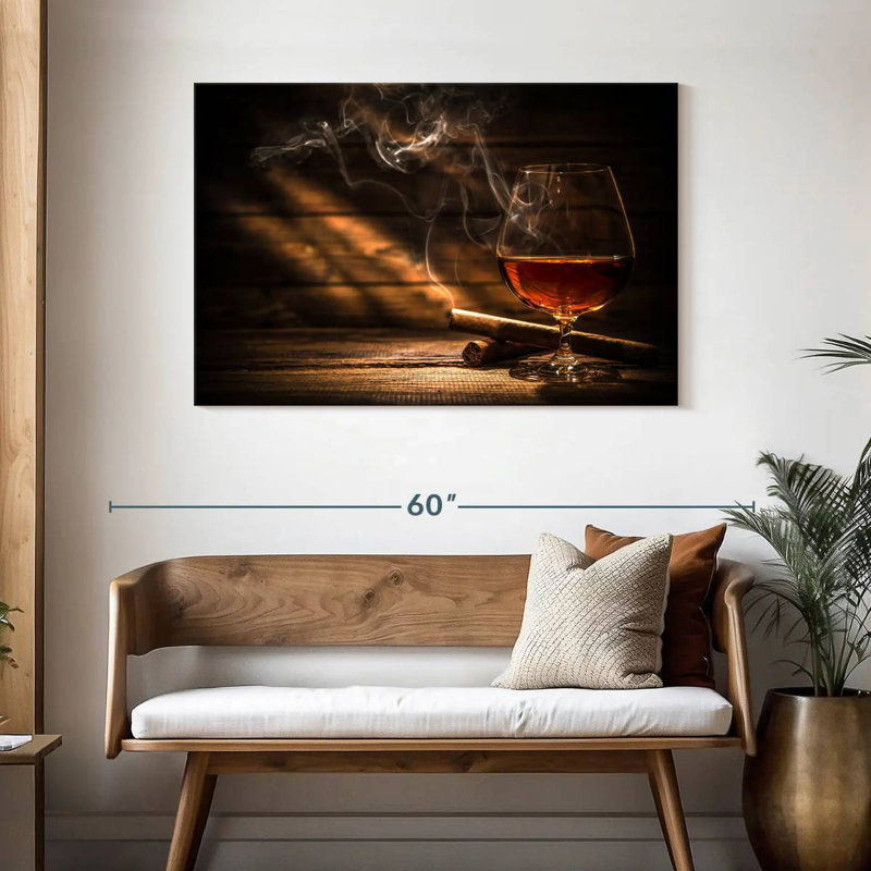 Yarlin Rustic Cigar And Whiskey, 30" H x 45" W