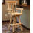 Bruce Square Slat Back Rustic Log Cabin Style Bar Stool, Unfinished-126402261-126402282