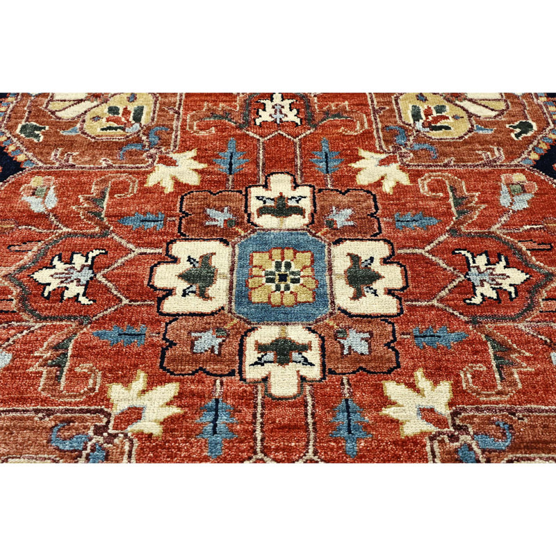 Hand Knotted Wool Oriental Indoor Rug, Rectangle 6' x 9'