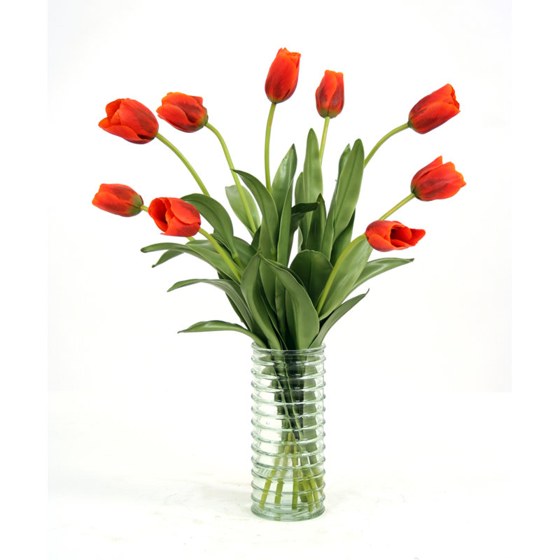 Arrangement floral tulipes en soie Nolah