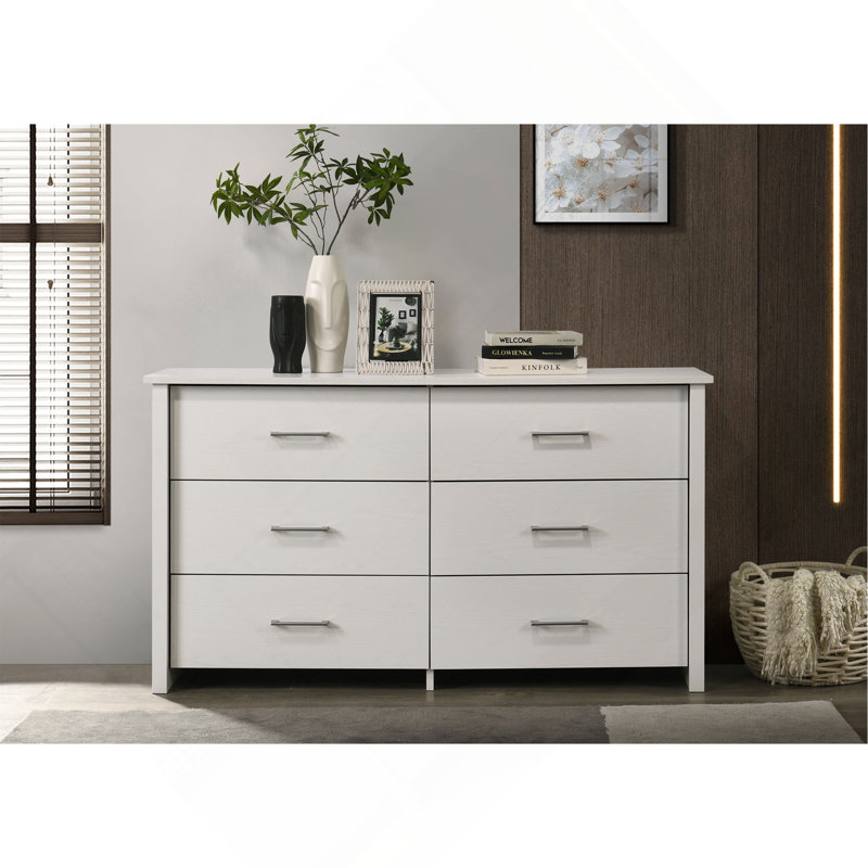 Commode à tiroirs et commode avec poignées, Blanc