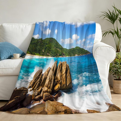 Clear Ultra Soft Flannel Fleece Throw Blanket,Water Single-Sided Print