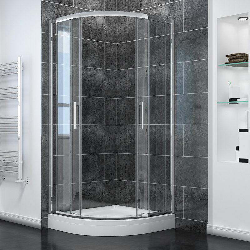 Brzozowski Quadrant Shower Enclosure with Tray, 1900mm H x 800mm W x 800mm D