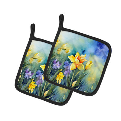 Caroline's Treasures Floral Polyester Potholder Set