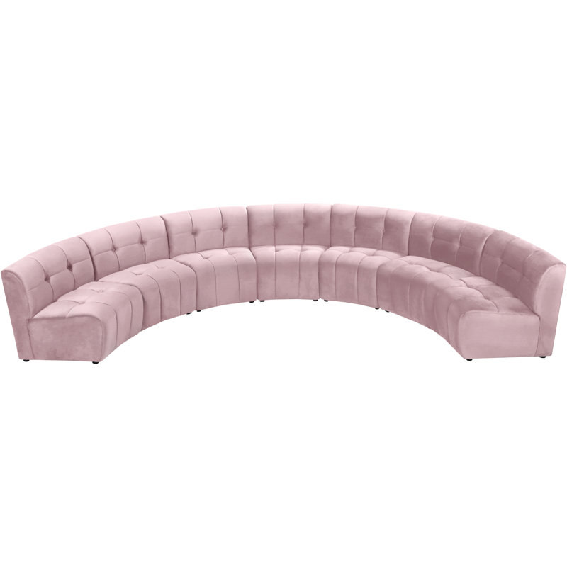 Jedson Velvet Sectional Symmetrical, Pink Velvet