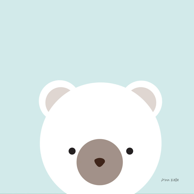 Cuddly Bear by Ann Kelle - Wrapped Canvas Painting, 30cm H x 30cm W