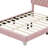 Mikhale Modern Velvet Platform Bed with Tufted Headboard and LED Lights-630362511-652577053