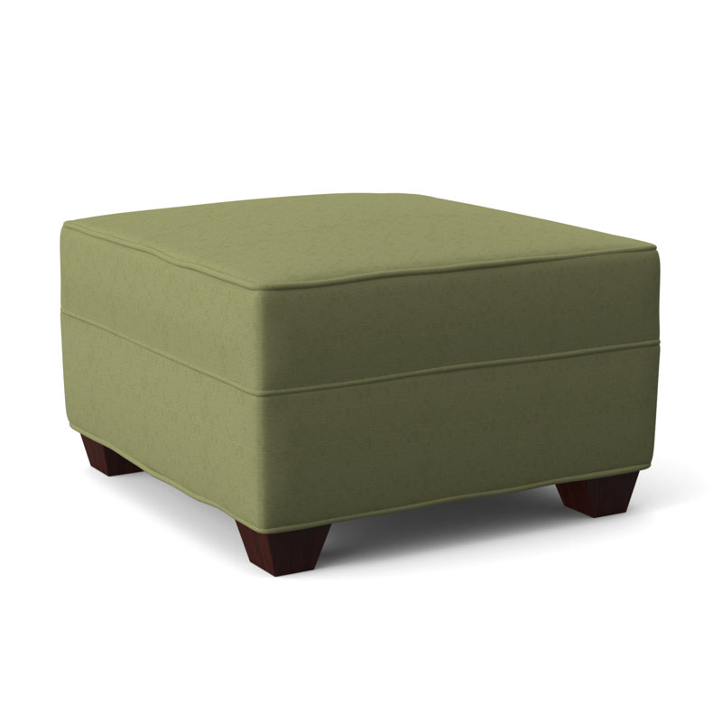 Phillips 26" Wide Rectangle Standard Ottoman, Empire Mahogany, Archetype Hemp