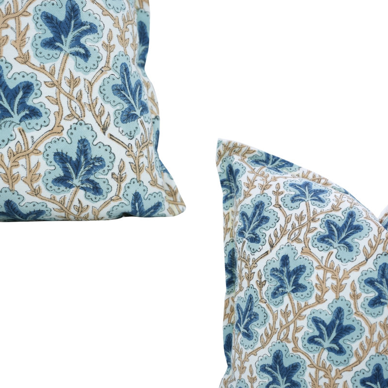 Housse de coussin à double bordure en tissu Artisan, Carré 22 po