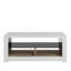 Table basse moderne avec nombreuses tablettes, blanc et chêne, 35,4 x 14,6 x 14,6 pouces | 100% panneau de particules enduit de mélamine, épaisseur: 0,7 pouce | Design mural, élégant et fonctionnel pour les espaces de salon et de bureau-38008677