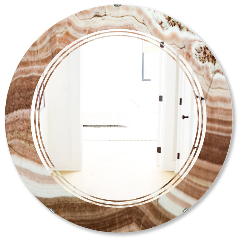Miroir mural sans cadre rustique triples en cristaux minéraux et pierres, H 31,5 po x l po