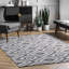 Tapis géométrique blanc / gris en coton tissé à plat à la main Kleiber-669550968