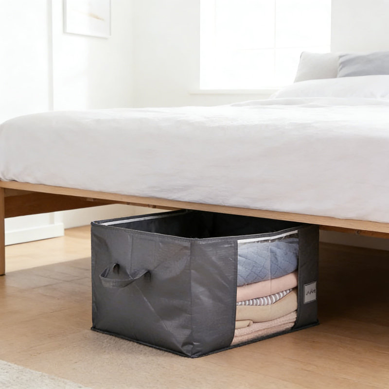 Heavy Duty Storage Bags 6-Pack, 90L Large Foldable Organizer For Blankets, Clothes, Bedding, Pillows, Toys, And Seasonal Items