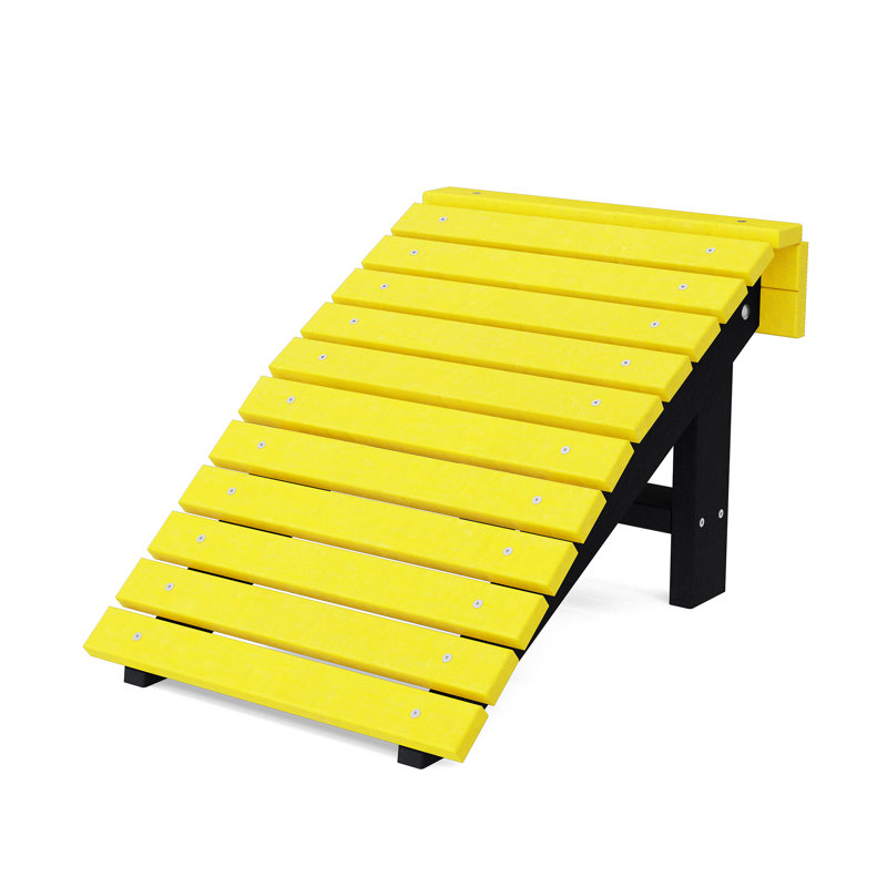 Heritage Folding Footstool, Lemon Yellow/Black