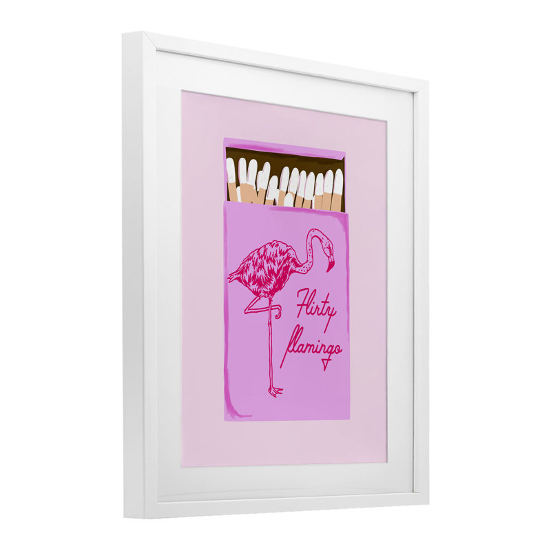 «Flirty Flamingo Pink Matchbox», reproduction encadrée sous verre, conception de Cherrywood Lane, H 16 po x l 13 po