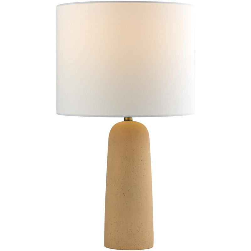 Lampe de table en béton avec abat-jour en lin 1 lumière Hansedt, Beige