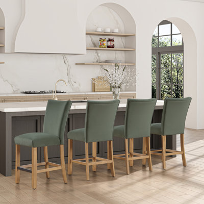 Artemis Velvet Fabric Counter Chair