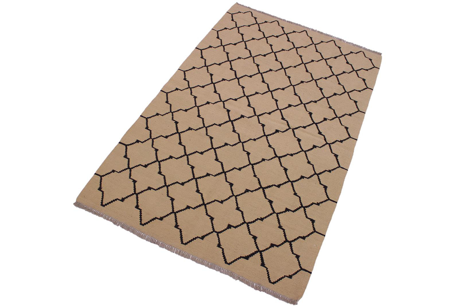 Isabelline Madee Geometric Handmade Rectangle 4' x 6'4" Wool Area Rug ...