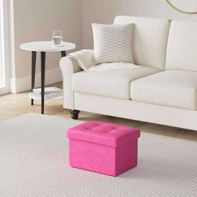 Storage Ottoman Folding Foot Stool Velvet Foot Rest With Padded Modern Ottoman With Storage For Living Room Puppy Step Stool.