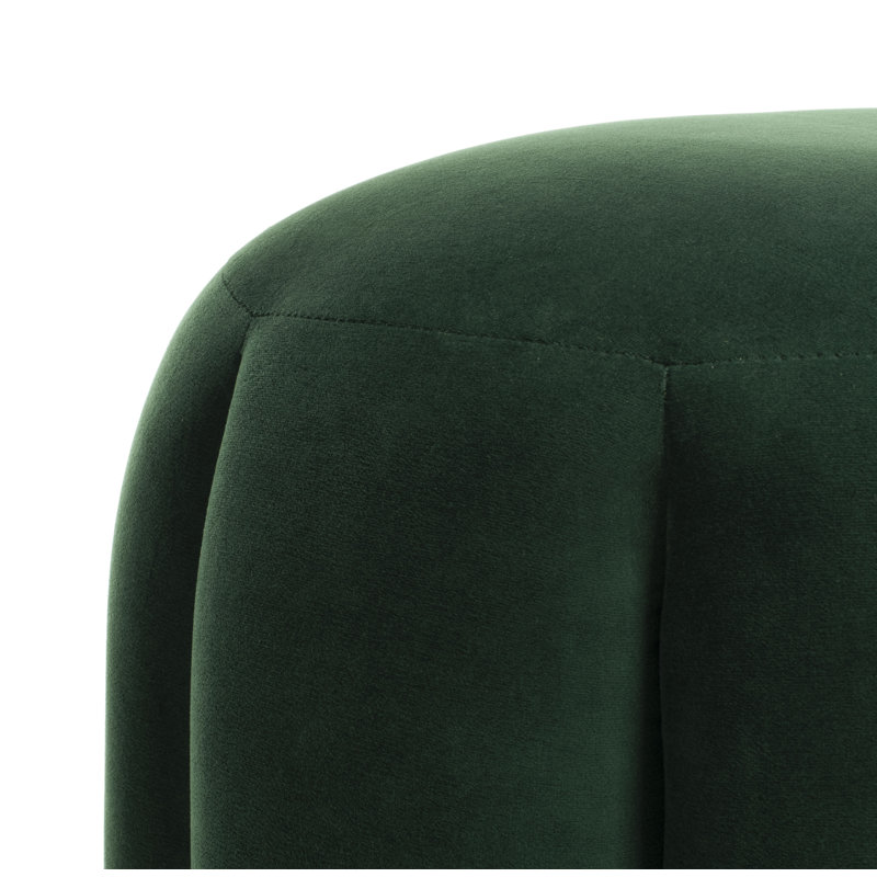 Maxine Round Ottoman, Emerald Velvet