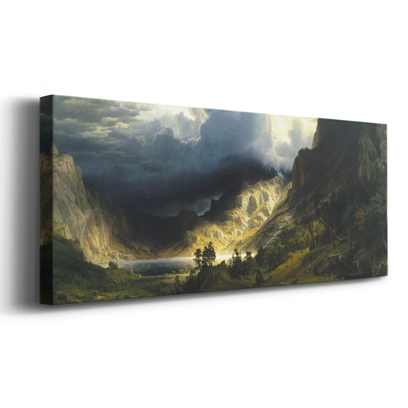 Une tempête dans les montagnes Rocheuses sur toile, H 20 po x l 50 po x P 1,5 po