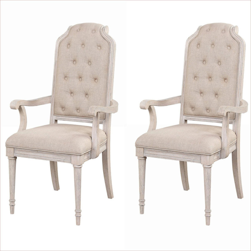 Ensemble de 2 fauteuils d'appoint capitonnés Champagne Gold