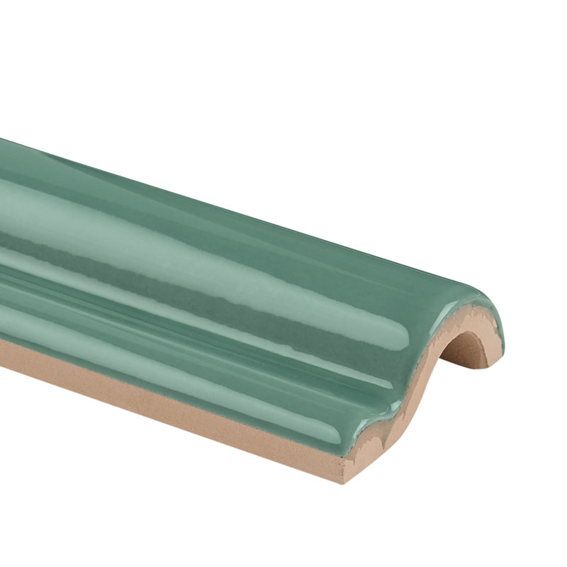 Moulure de cimaise en céramique polie Barcelona 2 po x 12 po, Jade