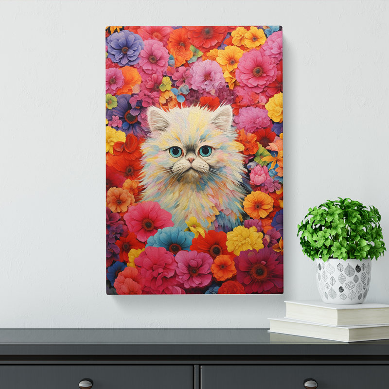Persian Cat Colour Field - Wrapped Canvas, 76cm H x 50cm W x 3cm D