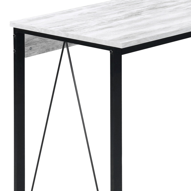 Bureau d'écriture rectangulaire avec base en métal, H 28 po x l 35 po x P 18 po, Grey Duplicate