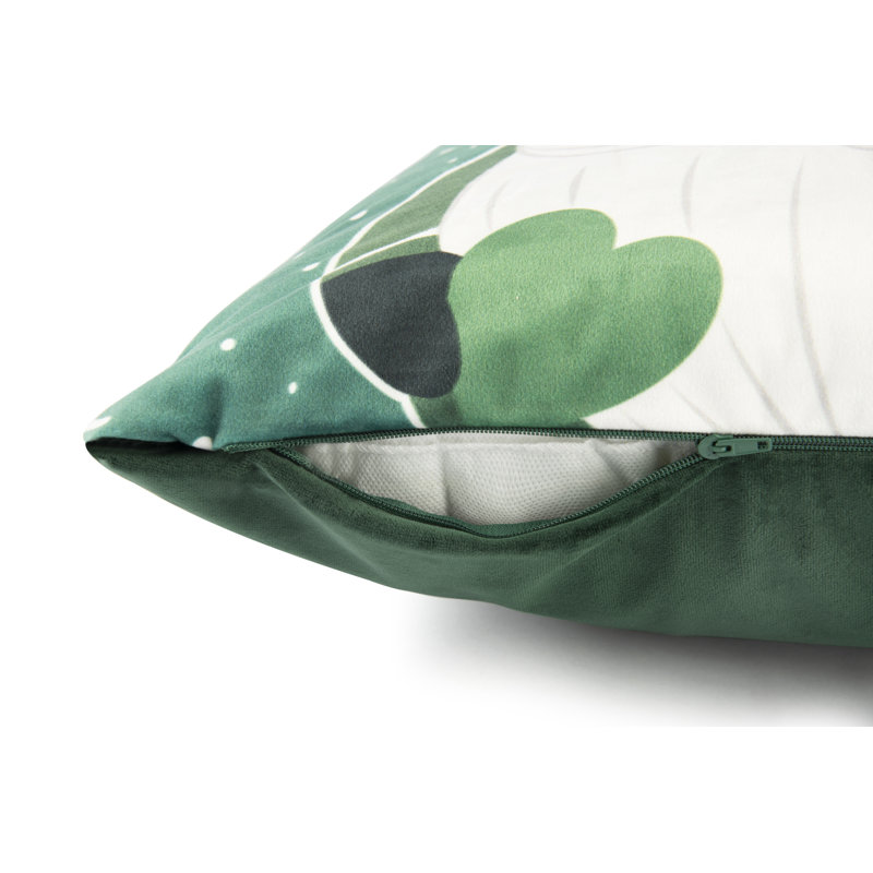 Green Winter Abstract Cotton Throw Pillow