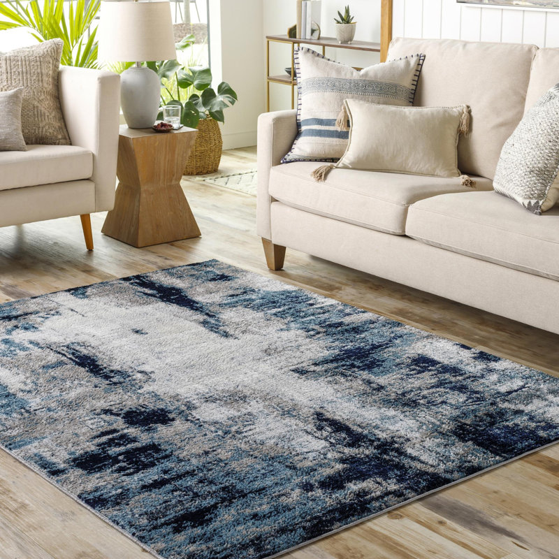 Tapis abstrait Bouldin Creek, Rectangle 5 pi 3 po x 7 pi 3 po