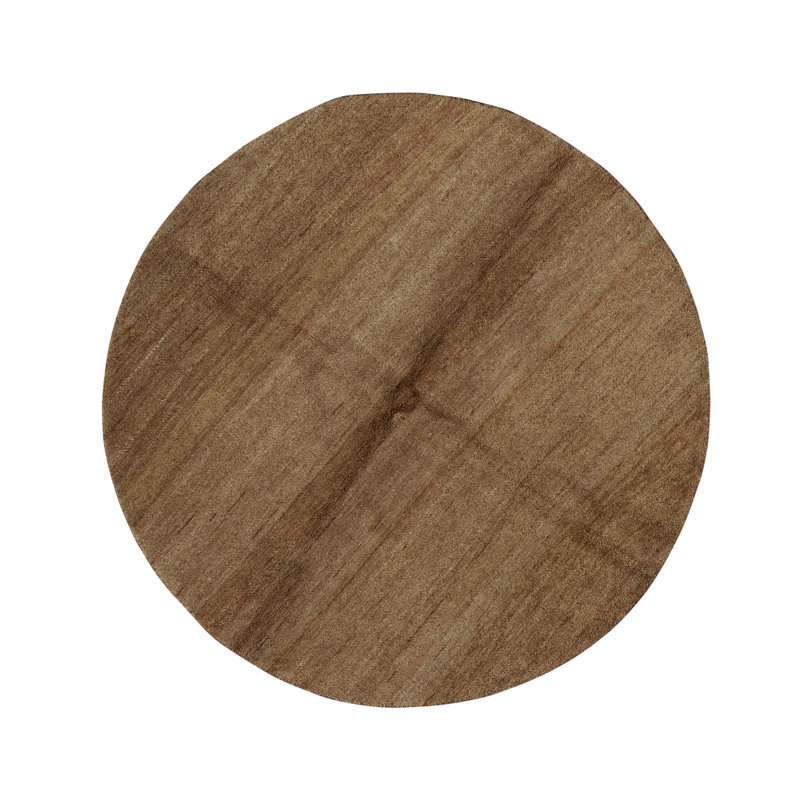 Tapis rond brun de haute qualité noué à la main