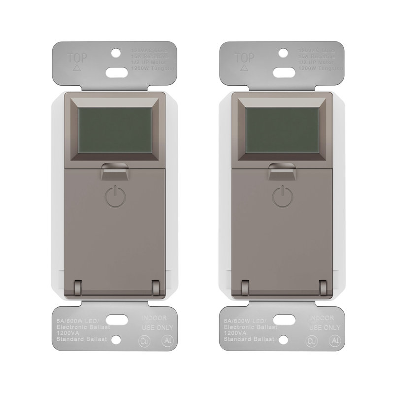 TopGreener 7-Day Programmable Timer Switch - Nickel (2-Pack), Nickel