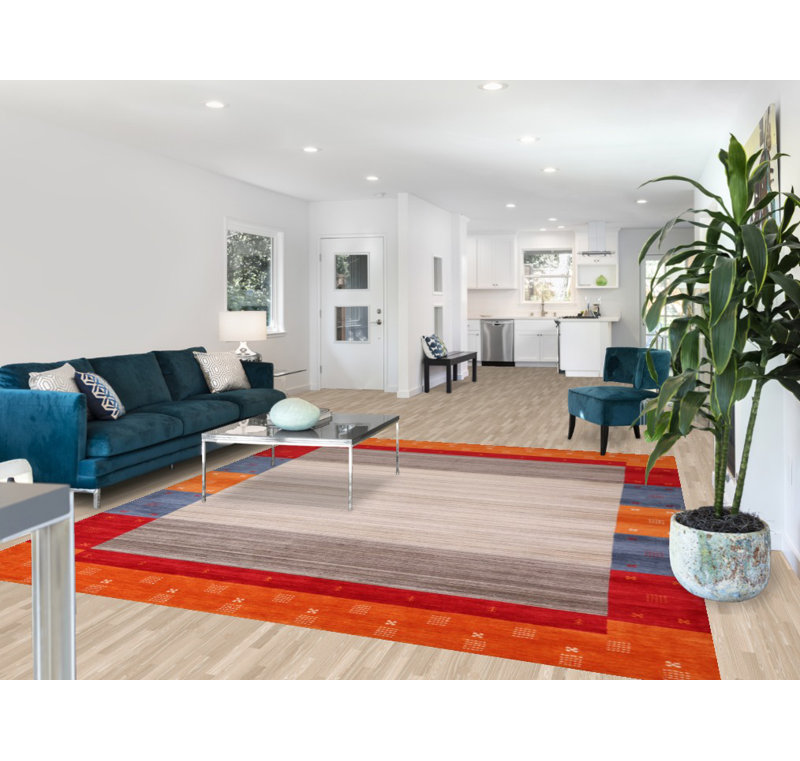 Striped Gabbeh Indian Area Rug