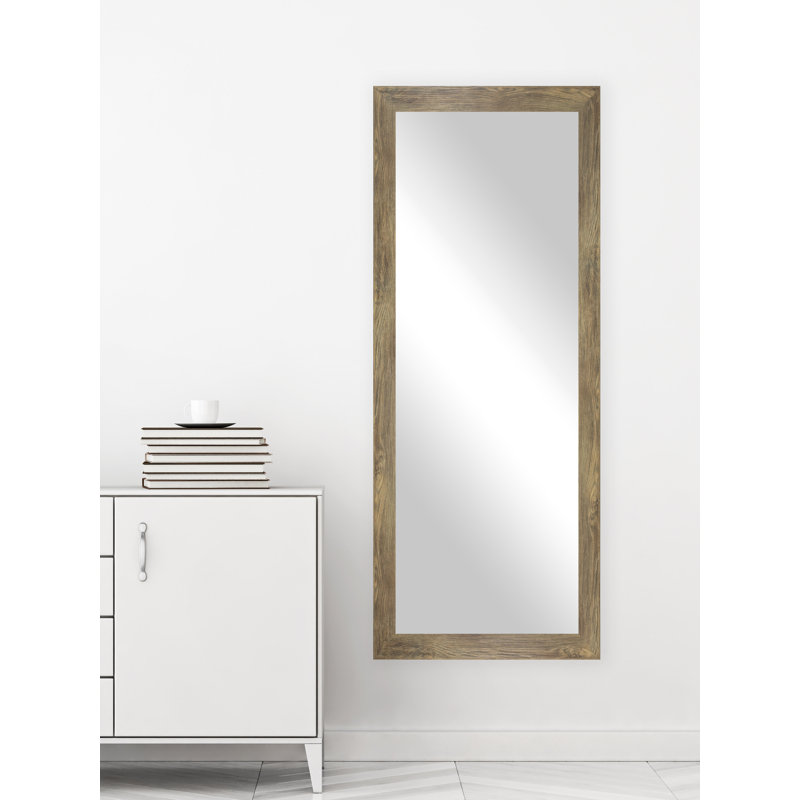 Hruby Engineered Wood Flat Wall Mirror, 26" H x 64" W, Brown