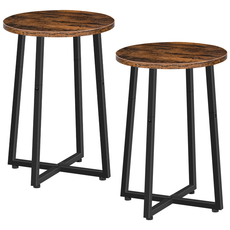 Table de bout ronde 21,7 po Phair, Brun