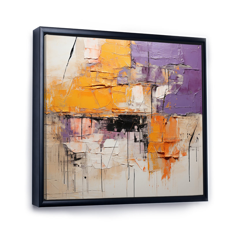 Collage Impressions III sur toile, H 30 po x l 30 po x P 1 po, Cadre flottant noir