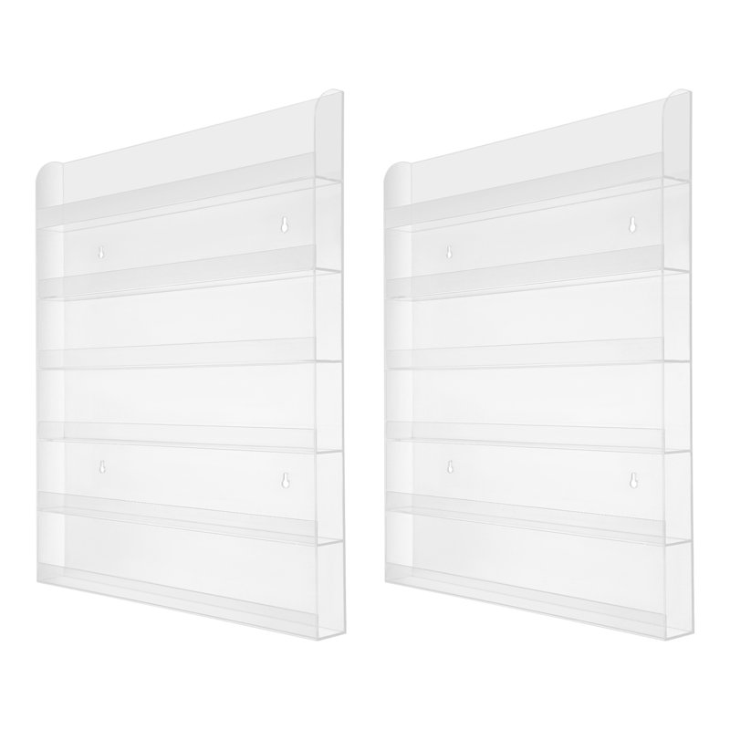 6 Tiers Nail Polish Display Storage Racks Wall Mounted  Rectangular Acrylic Display Rack
