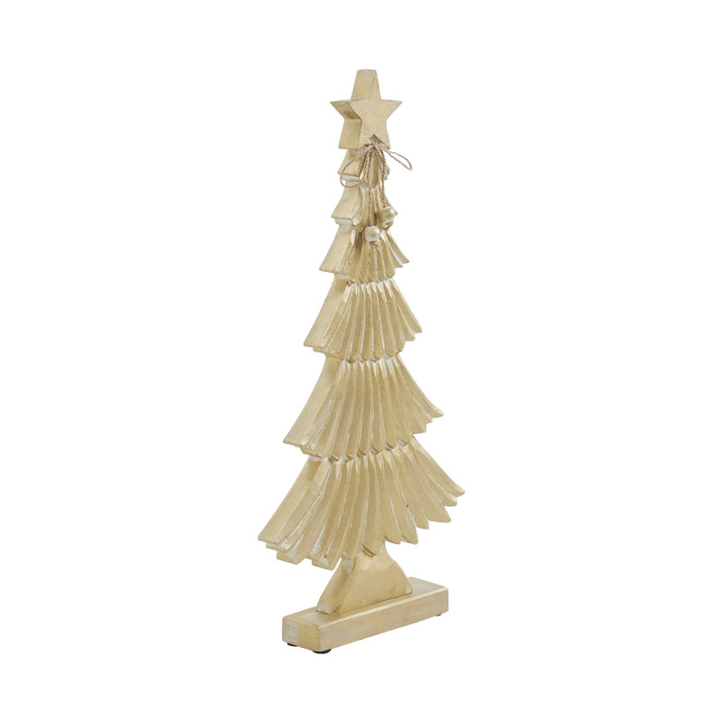 Arbre en bois doré Yuletide Glow, H 24,5 po x l 12,75 po x P 2 po