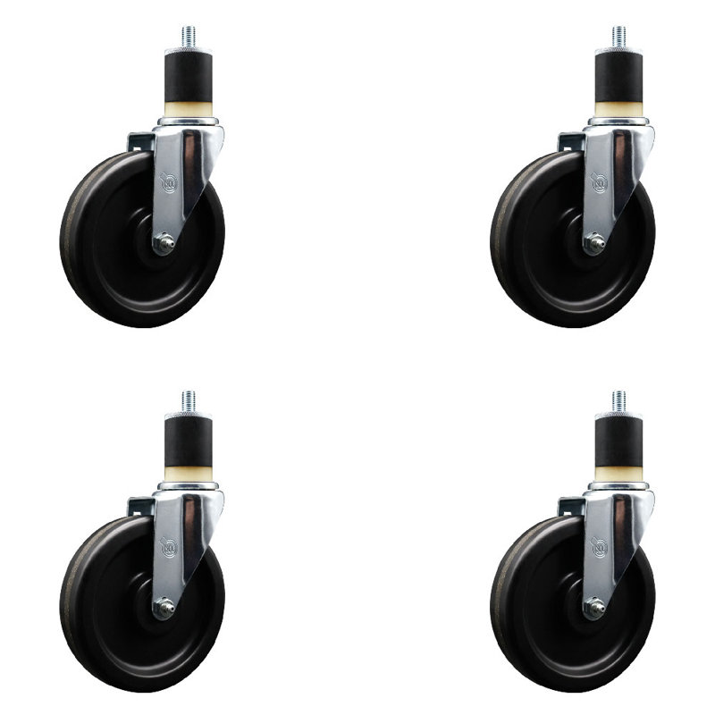 Phenolic Wheel Swivel 1-7/8 Inch Expanding Stem Caster Set SCC