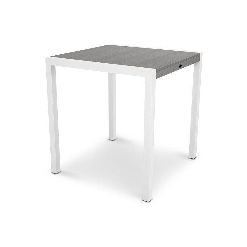 TREX Outdoors Surf City Counter Table, 36" x 36", Textured White/Stepping Stone