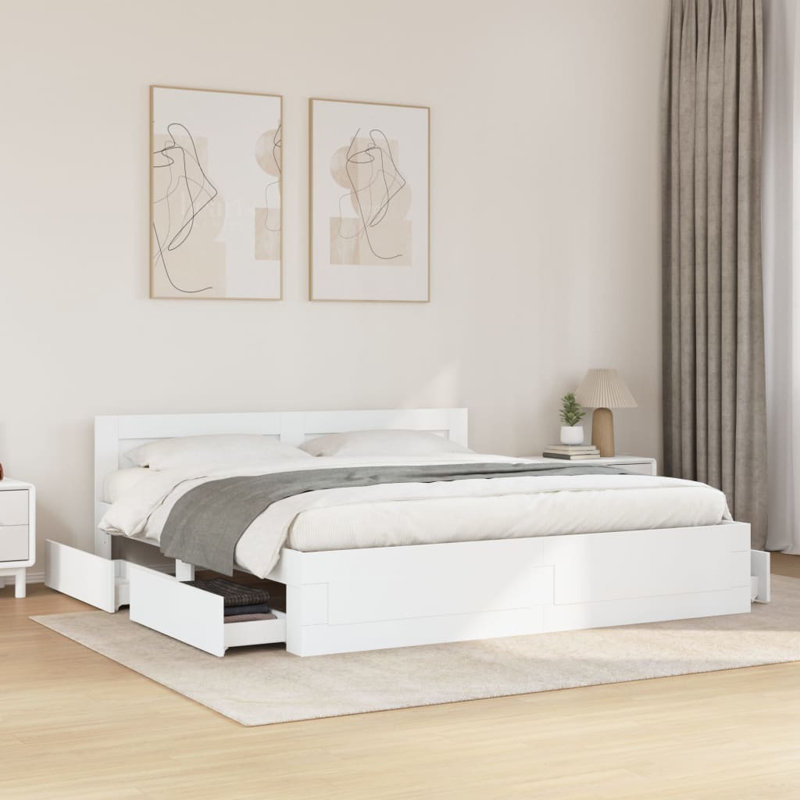 Storage Bed, Super King (6'), White