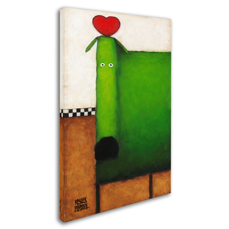 «Love Dog» d'Izampo, reproduction sur toile tendue, H 19 po x l 12 po