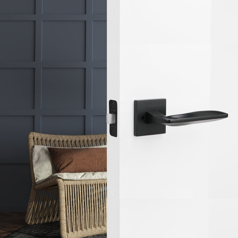 Poignée de porte intérieure Canal Modern, Noir mat, Droite, Intimité