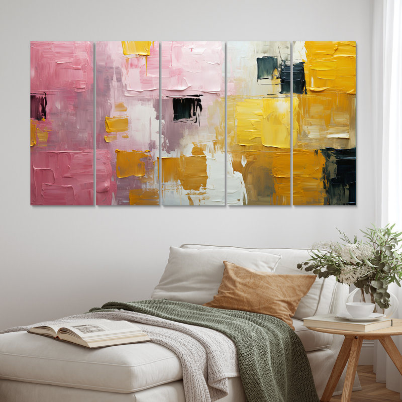 «Submission of Significance», reproduction d'art sur toile abstraite - 5 panneaux égaux