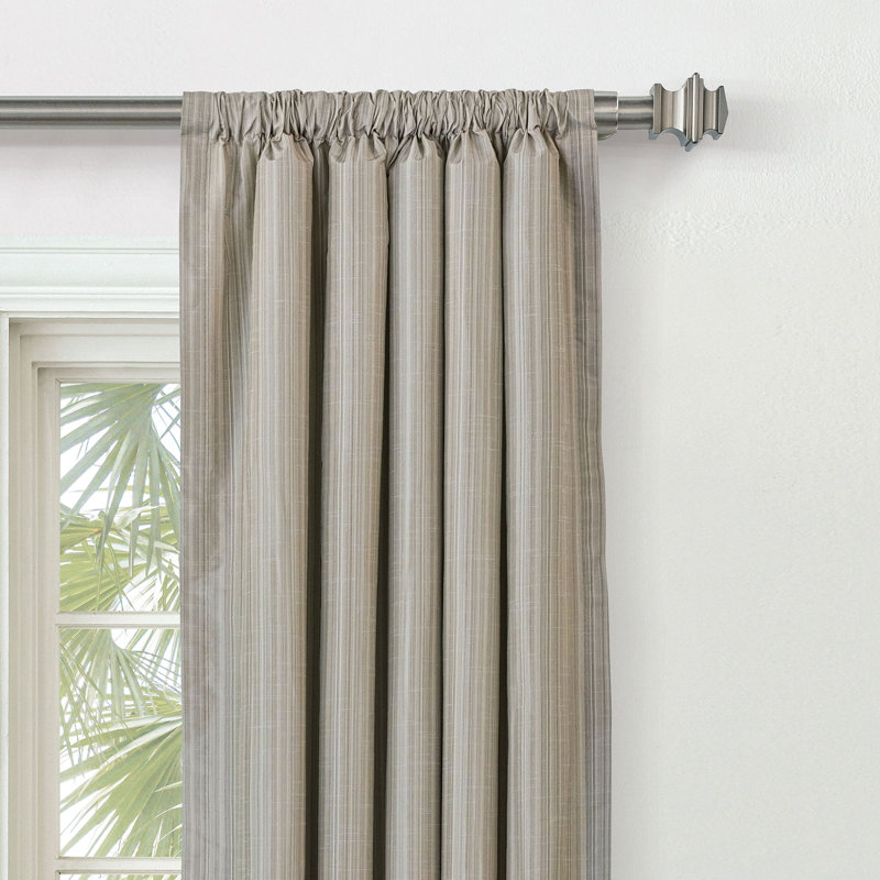 Reverie Striped Curtain Panel, Truffle, 96" W x 108" L