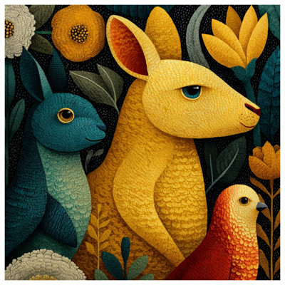 Colorful Animal Illustration Bedding Animals Bedspread Art