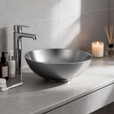 Metro Lane 385mm L x 385mm W Natural Ceramic Circular Sink