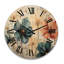 Horloge murale surdimensionnée en bois bleu sarcelle avec pétales orange I-1509313844